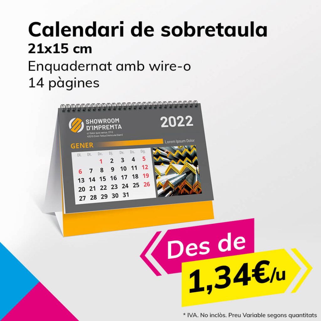 Impressió de calendaris a Tarragona | Grup Bou